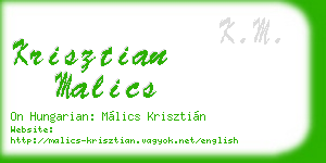 krisztian malics business card