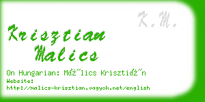 krisztian malics business card